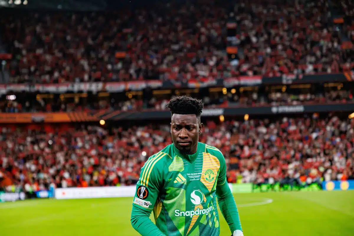 André Onana vu lors du match de finale de l'UEFA Europa League 2025 entre Tottenham Hotspur FC et Manchester United FC